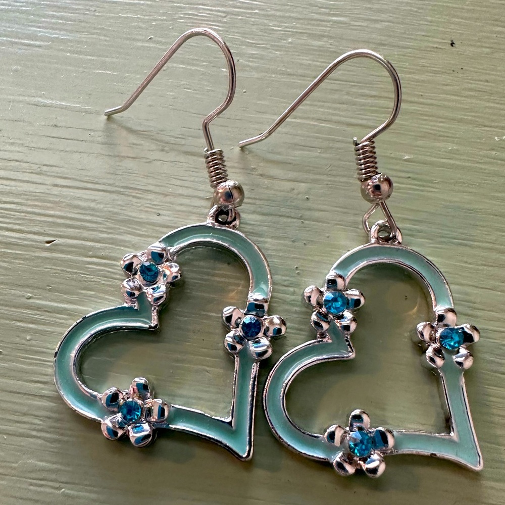 Blue Heart Earrings